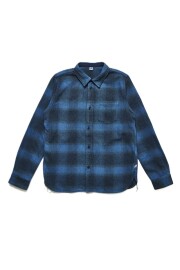 [2235-BE] Indigo Over-dyed Cotton Tweed Check Shirt - Beige