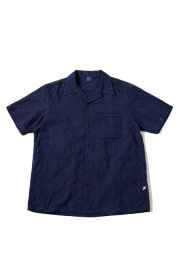 [2241-1] Organic Cotton Jacquard Short Sleeve Shirt - Paisley