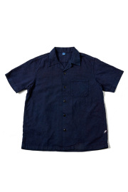 [2241-2] Organic Cotton Jacquard Short Sleeve Shirt - Flower
