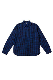 [LS-2244-1] Seersucker Indigo Check Shirts - Block Check