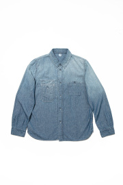[LS-2243-UW] Indigo Chambray Selvedge Work Shirt - Used Wash