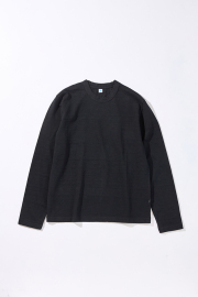 [LS-SLB-5011-BK] 8oz Slub Jersey Long Sleeve T-shirt - Black