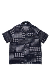 [SS-2232-1] Jacquard Open Collar Short Sleeve Shirt - Random Dots