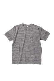 [SS-5396-DGY] Ribbed Cuff Pocket T-shirt - Dark Heather Gray
