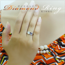 ダイヤモンド K18WGリング