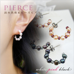 淡水パールピアス ビーズ