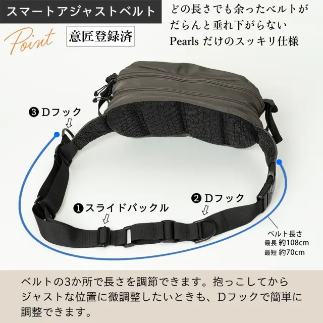 抱っこバッグ ヒップシート ショルダーバッグ ボディバッグ ウエストポーチ バッグ 抱っこ紐 38WAY スリング Pearls パールズ