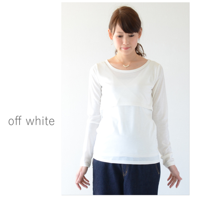 Pearls パールズ 授乳服 マタニティ  トップス カットソー　授乳Tシャツ おしゃれ オシャレ  授乳TEE レイヤード　