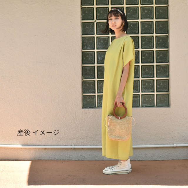 マタニティ ワンピース 授乳服 夏 マキシ ロング 半袖 春夏 授乳口付き コットン リネン 綿 麻 綿麻 パールズ Pearls