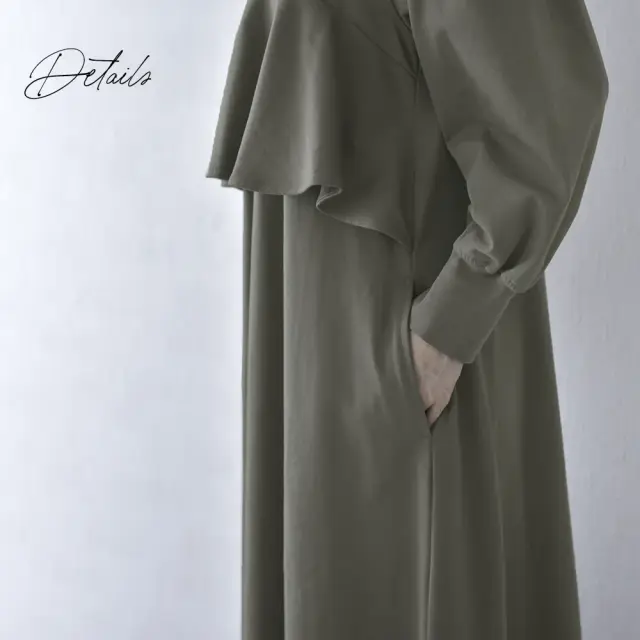 授乳服 マタニティ 秋冬 秋 マキシ ワンピース ペプラム 授乳口 ワンマイル ロング Pearls パールズ