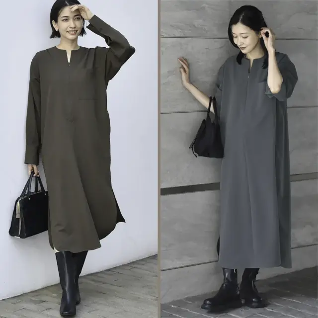 授乳服 マタニティ お宮参り ワンピース フォーマル ロング 長袖 シャツ 入学式  Pearls パールズ