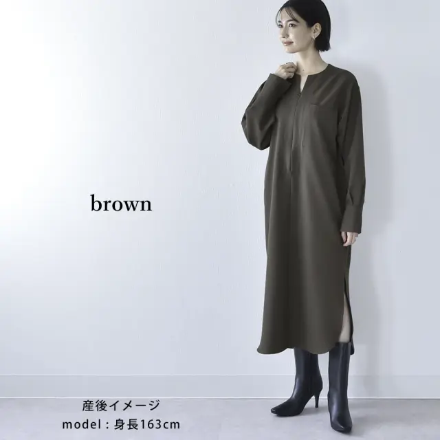 授乳服 マタニティ お宮参り ワンピース フォーマル ロング 長袖 シャツ 入学式  Pearls パールズ