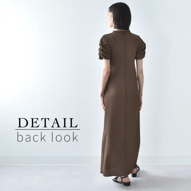 授乳服 ワンピース 半袖 マタニティ 授乳口付き ジャガード 袖デザイン シャーリング アシンメトリー 春夏 Pearls パールズ