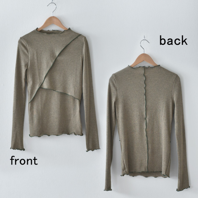 授乳服 マタニティ トップス 秋 冬 リブ 暖かい 授乳口 マタニティウェア Pearls パールズ