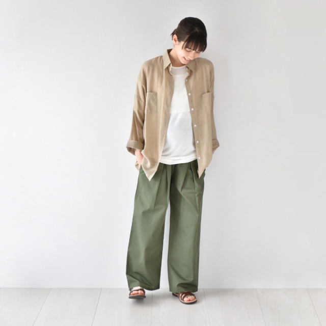 パラスパレス　コットン　チノワイドパンツ チノワイドストレート（股下68cm）（チノパンツ）｜Honeys
