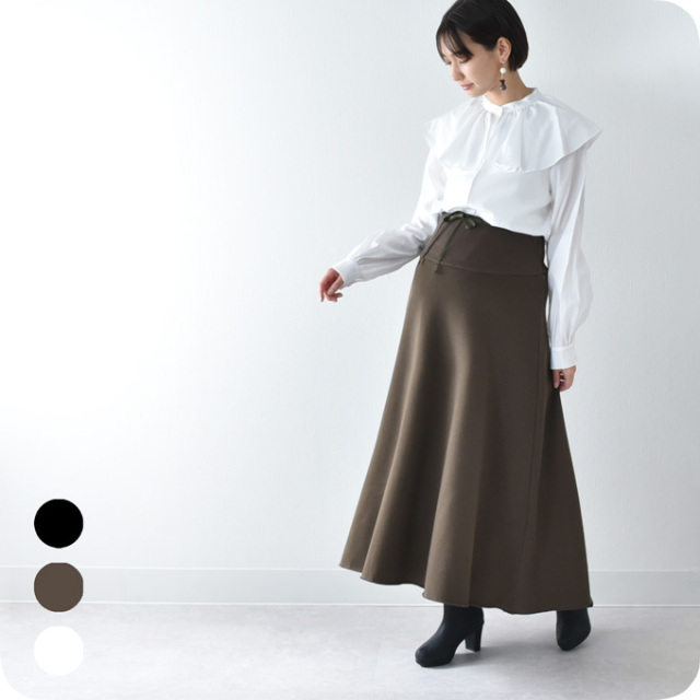 マタニティ スカート 裏起毛 フレア ロング丈 冬 秋冬 暖かい 極暖 ロング マキシ Pearls パールズ