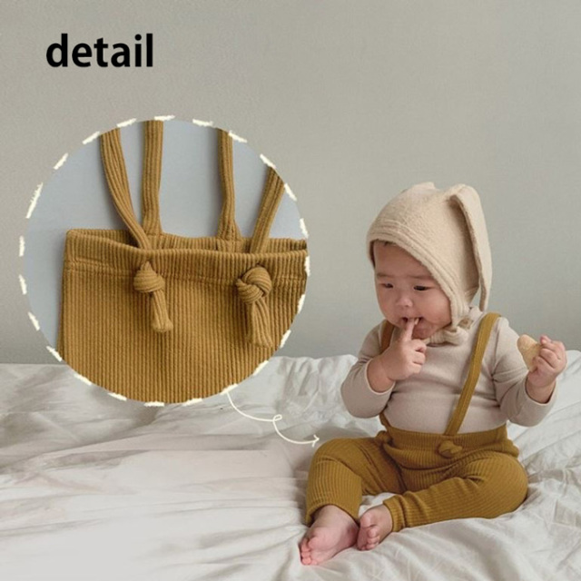 ベビー レギンス リブ ひも付き 無地 シンプル あったか 女の子 男の子 Pearls パールズ