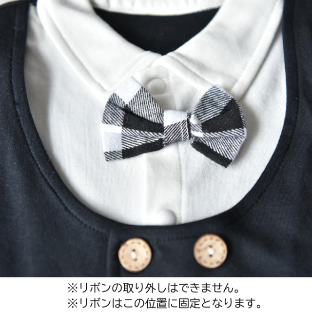 ベビー服 ベビー フォーマル 男の子 ロンパース チェック 長袖 子供服 春 Pearls パールズ