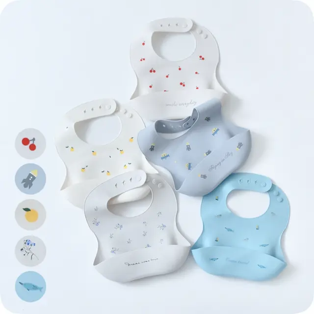 シリコンビブ シリコンスタイ ベビースタイ お食事エプロン シリコン ビブ スタイ エプロン 赤ちゃん 防水 Pearls パールズ