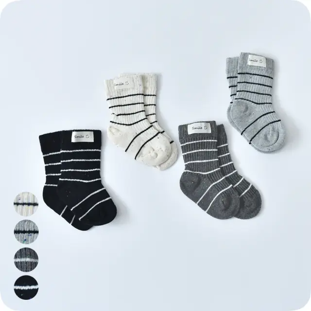 ベビー ソックス 靴下 くつ下 ミックスヤーン ボーダー リブ 女の子 男の子 赤ちゃん Pearls パールズ