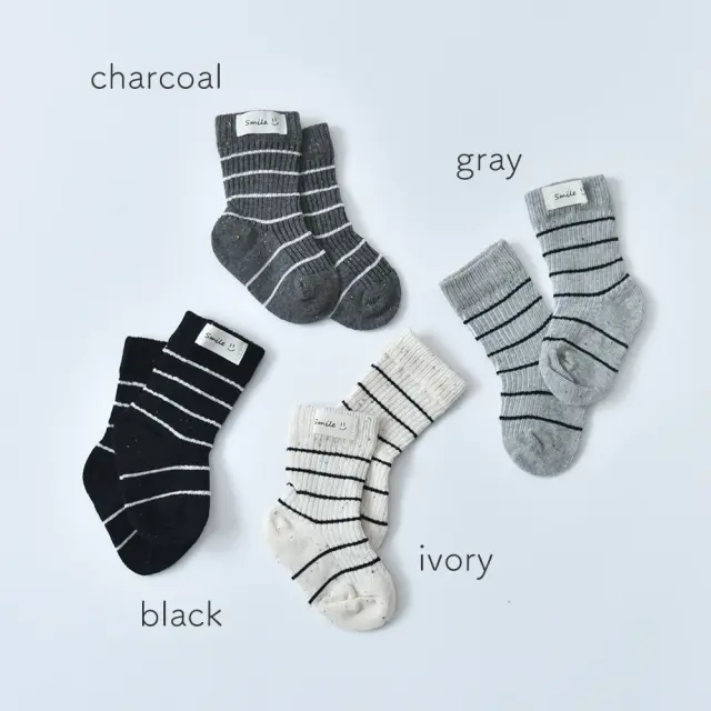 ベビー ソックス 靴下 くつ下 ミックスヤーン ボーダー リブ 女の子 男の子 赤ちゃん Pearls パールズ