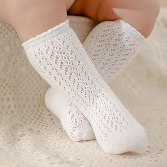 ベビー キッズ ソックス 靴下 ハイソックス レース編み シンプル 女の子 男の子 赤ちゃん Pearls パールズ