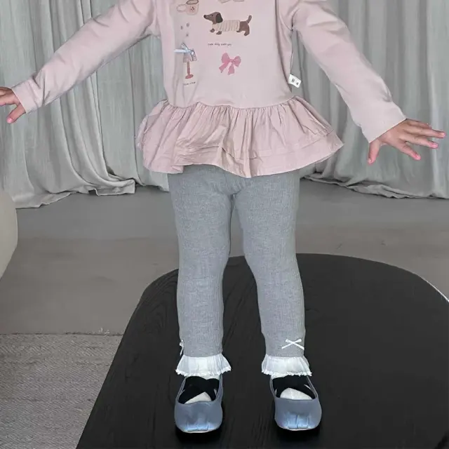 ベビー キッズ レギンス リブ ベビー服 キッズ服 子供服 女の子 赤ちゃん レース Pearls パールズ