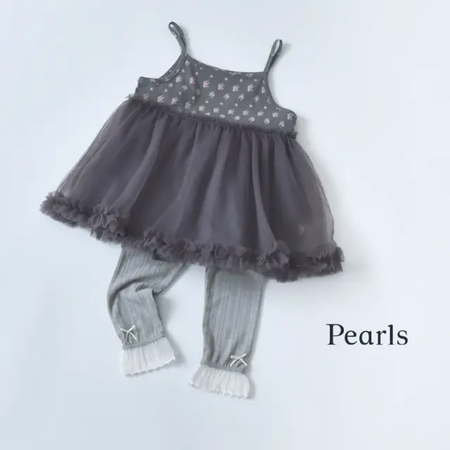 ベビー キッズ ワンピース キャミワンピース チュール ノースリーブ ベビー服 キッズ服 子供服 ガーリー Pearls パールズ