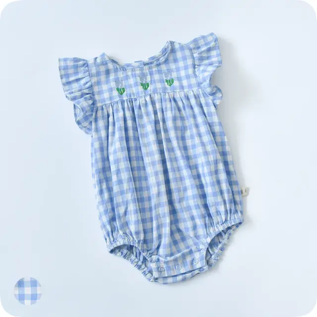 ベビー キッズ ロンパース ベビー服 キッズ服 子供服 チェック ギンガムチェック ショルダーフリル Pearls パールズ