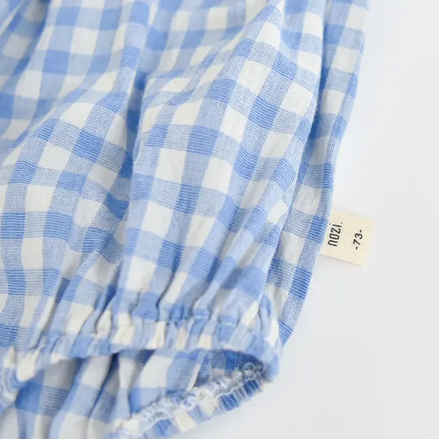 ベビー キッズ ロンパース ベビー服 キッズ服 子供服 チェック ギンガムチェック ショルダーフリル Pearls パールズ