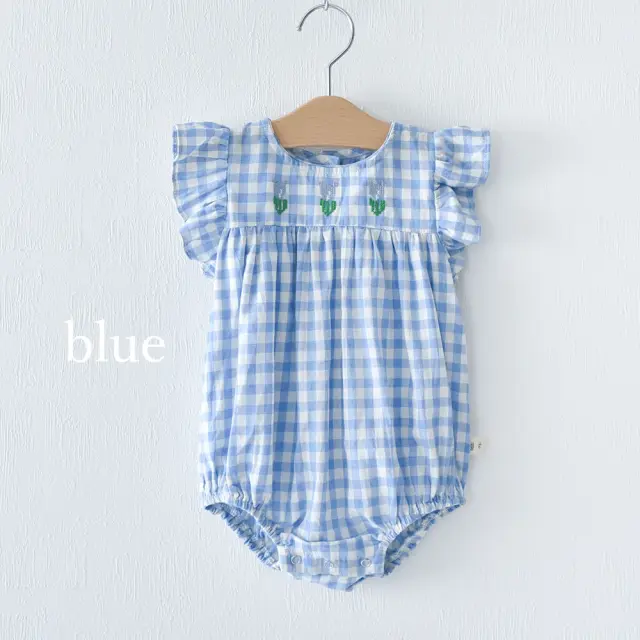 ベビー キッズ ロンパース ベビー服 キッズ服 子供服 チェック ギンガムチェック ショルダーフリル Pearls パールズ