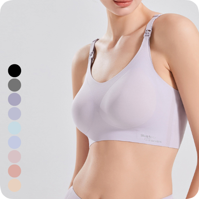 送料無料 授乳ブラ シームレス 選べる2タイプ 大きい胸 フロント ノーストレス ストレスフリー パールズ Pearls