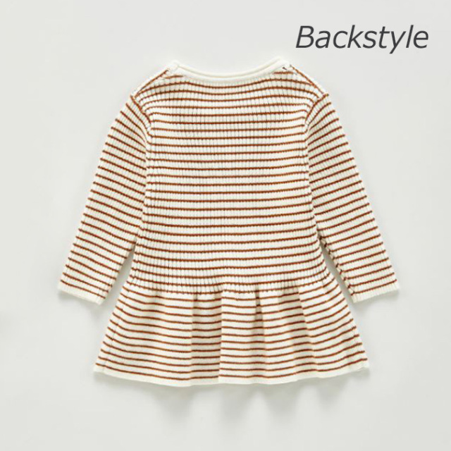 ベビー ベビー服 ボーダー リブ フレア コットン 暖かい 春秋冬 女の子