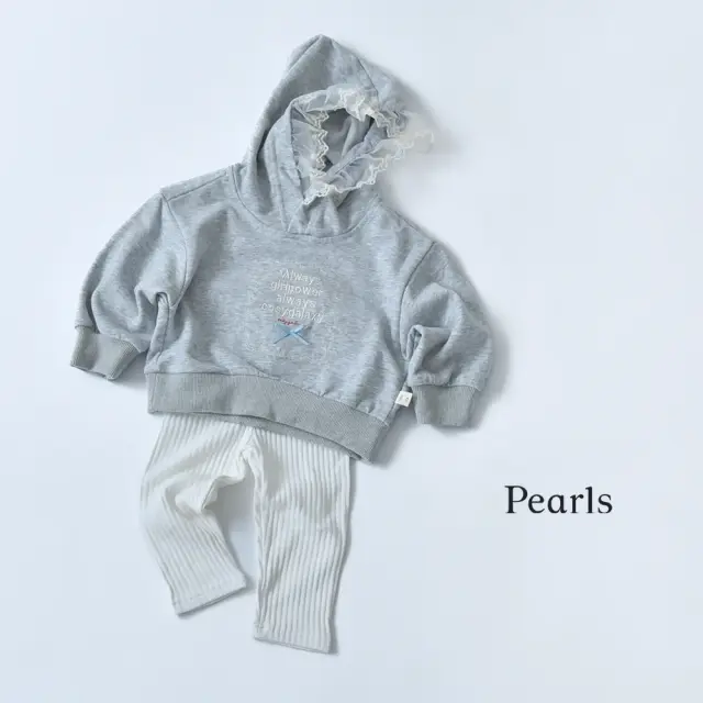 ベビー キッズ トップス フーディー レース ベビー服 キッズ服 上着 子供服 長袖 Pearls パールズ