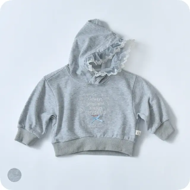 ベビー キッズ トップス フーディー レース ベビー服 キッズ服 上着 子供服 長袖 Pearls パールズ