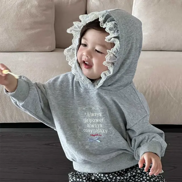 ベビー キッズ トップス フーディー レース ベビー服 キッズ服 上着 子供服 長袖 Pearls パールズ