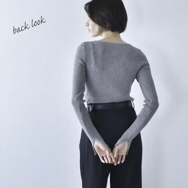 授乳服 マタニティ ボートネック トップス 冬 ニット リブ 暖かい 授乳口 Pearls パールズ