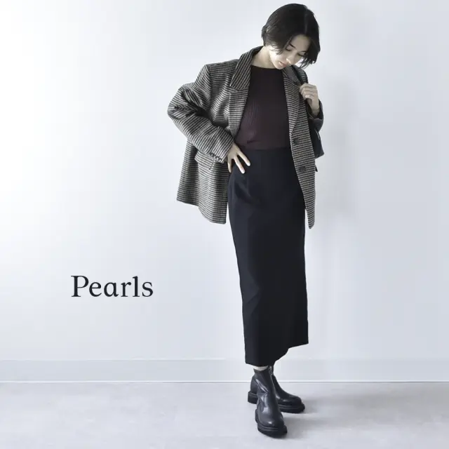 授乳服 マタニティ ボートネック トップス 冬 ニット リブ 暖かい 授乳口 Pearls パールズ