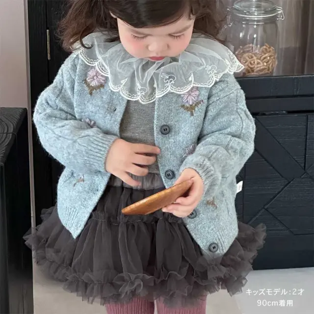 ベビー キッズ トップス ニットカーディガン 防寒 ガーリー ベビー服 キッズ服 上着 Pearls パールズ