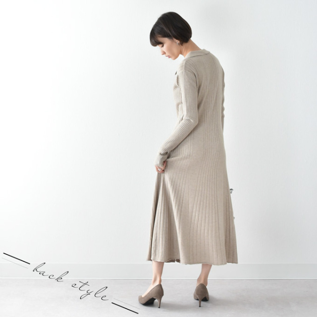授乳服 マタニティ 春 冬 秋冬 ワンピース 長袖 ロング ニット カットソー Pearls パールズ