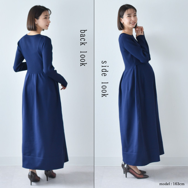 授乳服 マタニティ ニットワンピース ニット ワンピース 授乳口 長袖 ボリューム袖 授乳ケープ パールズ Pearls