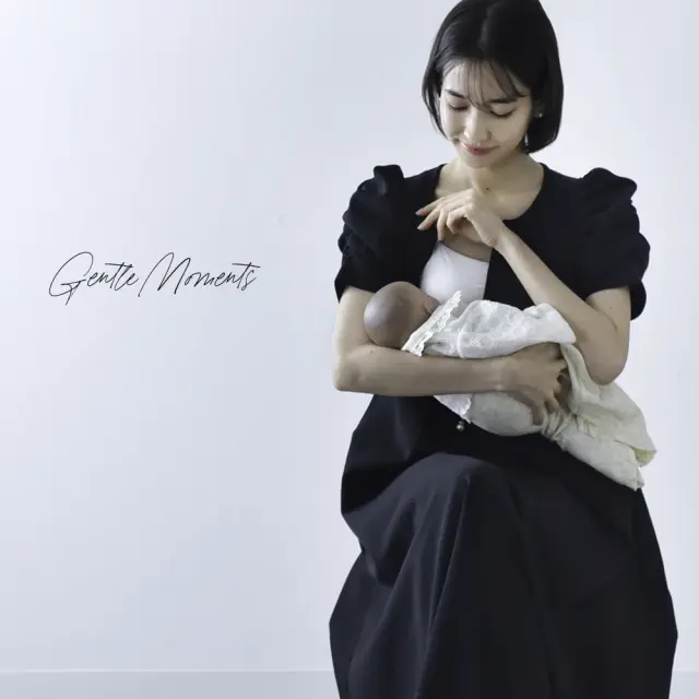 授乳服 マタニティ ニットワンピース ニット ワンピース 授乳口 半袖 ボリューム袖 授乳ケープ Pearls パールズ