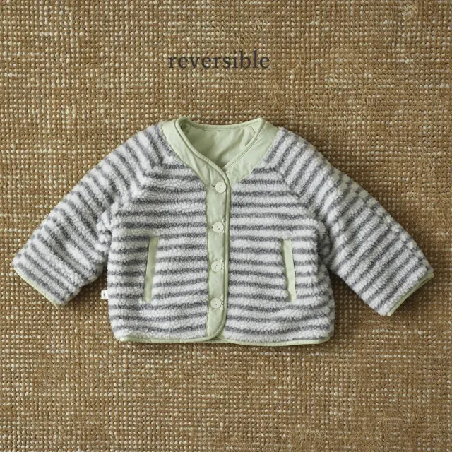 ベビー キッズ アウター ボア ボーダー 防寒 リバーシブル 中綿 ベビー服 キッズ服 Pearls パールズ