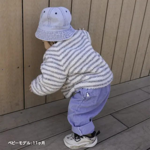 ベビー キッズ アウター ボア ボーダー 防寒 リバーシブル 中綿 ベビー服 キッズ服 Pearls パールズ