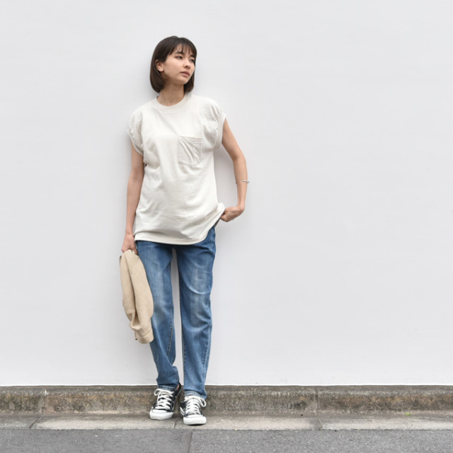 マタニティ デニム テーパード ボーイズ ダメージ マタニティパンツ マタニティデニム マタニティジーンズ パールズ Pearls