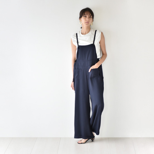 マタニティ通販パールズ オシャレ 落ち感の綺麗なサロペットパンツ