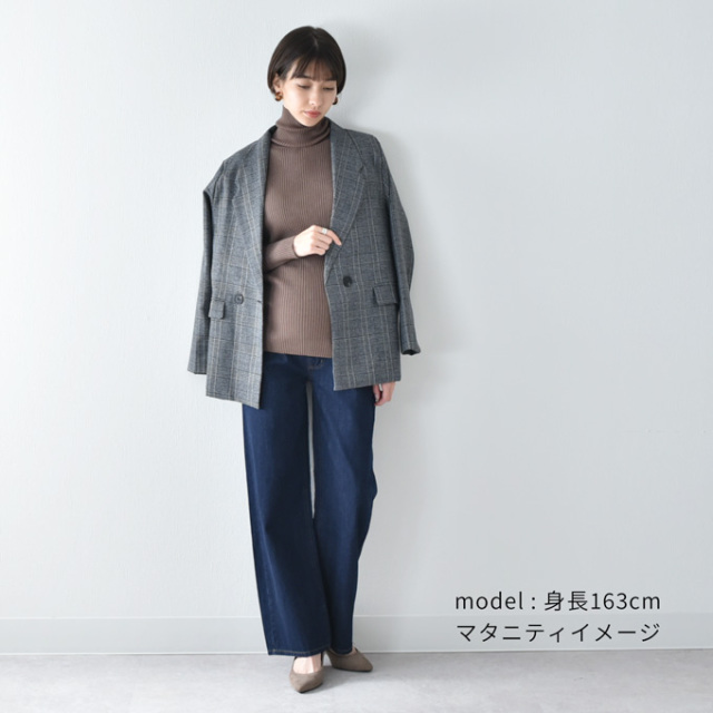 マタニティ デニム ワイド デニムパンツ パンツ マタニティパンツ マタニティズボン ワイドパンツ ストレートデニム Pearls パールズ