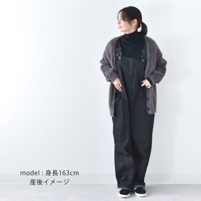 マタニティ通販パールズ 前ZIP開きオーバーオールパンツ