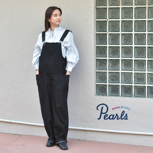 マタニティ オーバーオール サロペット オールインワン マタニティパンツ 授乳服 秋冬 パンツ ボトム Pearls パールズ