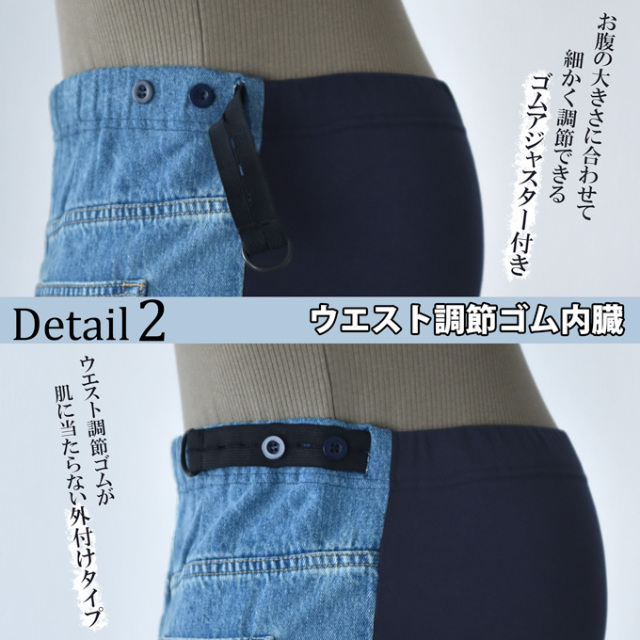 マタニティ デニム ヴィンテージ加工 デニムパンツ フレアパンツ ワイドデニム パンツ フレア マタニティパンツ パールズ Pearls